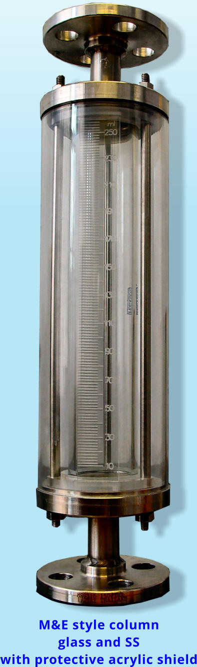 M&E style column  glass and SS with protective acrylic shield